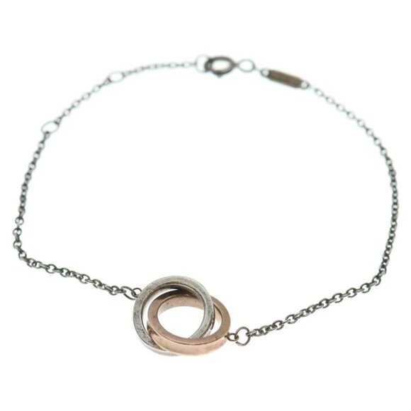 Tiffany & Co. Jewelry - Tiffany & Co 1837 Interlocking Circle Bracelet Silver Pink